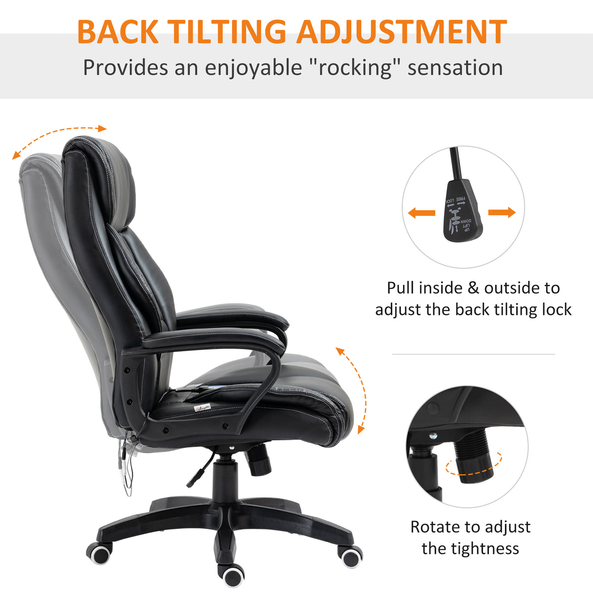 Faux Leather Home And Office Chair 64cm Wide With Armrest - Velmora