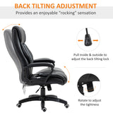 Faux Leather Home And Office Chair 64cm Wide With Armrest - Velmora