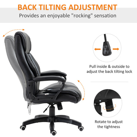 Faux Leather Home And Office Chair 64cm Wide With Armrest - Velmora