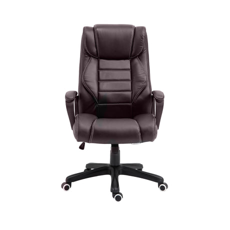 Faux Leather Home And Office Chair 64cm Wide With Armrest - Velmora