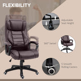 Faux Leather Home And Office Chair 64cm Wide With Armrest - Velmora
