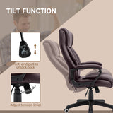 Faux Leather Home And Office Chair 64cm Wide With Armrest - Velmora