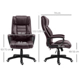 Faux Leather Home And Office Chair 64cm Wide With Armrest - Velmora