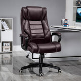 Faux Leather Home And Office Chair 64cm Wide With Armrest - Velmora