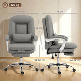 Faux Leather Home And Office Chair 64cm Wide With Footrest And Lumbar Support - Velmora