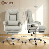 Faux Leather Home And Office Chair 64cm Wide With Footrest And Lumbar Support - Velmora
