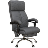 Faux Leather Home And Office Chair 64cm Wide With Footrest - Velmora