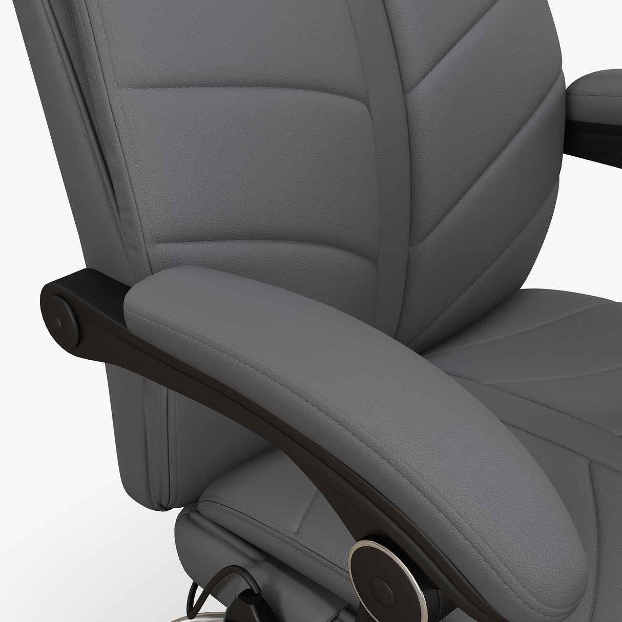 Faux Leather Home And Office Chair 64cm Wide With Footrest - Velmora