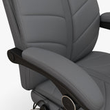 Faux Leather Home And Office Chair 64cm Wide With Footrest - Velmora