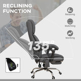 Faux Leather Home And Office Chair 64cm Wide With Footrest - Velmora