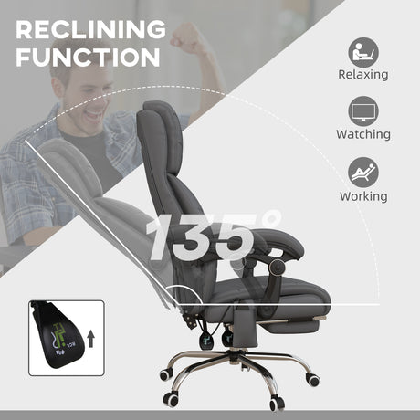 Faux Leather Home And Office Chair 64cm Wide With Footrest - Velmora