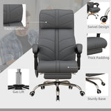 Faux Leather Home And Office Chair 64cm Wide With Footrest - Velmora
