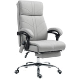 Faux Leather Home And Office Chair 64cm Wide With Footrest - Velmora
