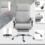 Faux Leather Home And Office Chair 64cm Wide With Footrest - Velmora
