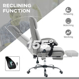 Faux Leather Home And Office Chair 64cm Wide With Footrest - Velmora