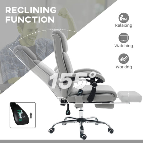 Faux Leather Home And Office Chair 64cm Wide With Footrest - Velmora