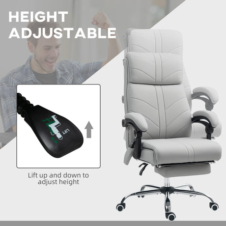 Faux Leather Home And Office Chair 64cm Wide With Footrest - Velmora