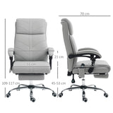 Faux Leather Home And Office Chair 64cm Wide With Footrest - Velmora