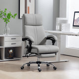 Faux Leather Home And Office Chair 64cm Wide With Footrest - Velmora