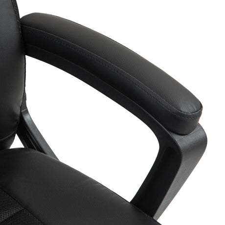 Faux Leather Home And Office Chair 65cm Wide With Castors - Velmora