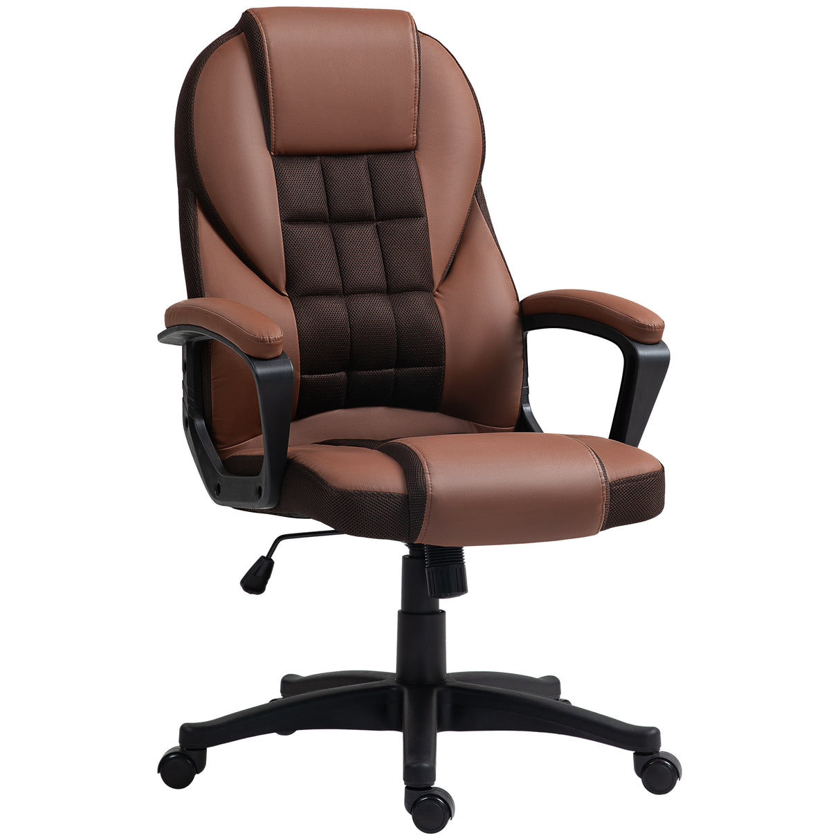 Faux Leather Home And Office Chair 65cm Wide With Castors - Velmora
