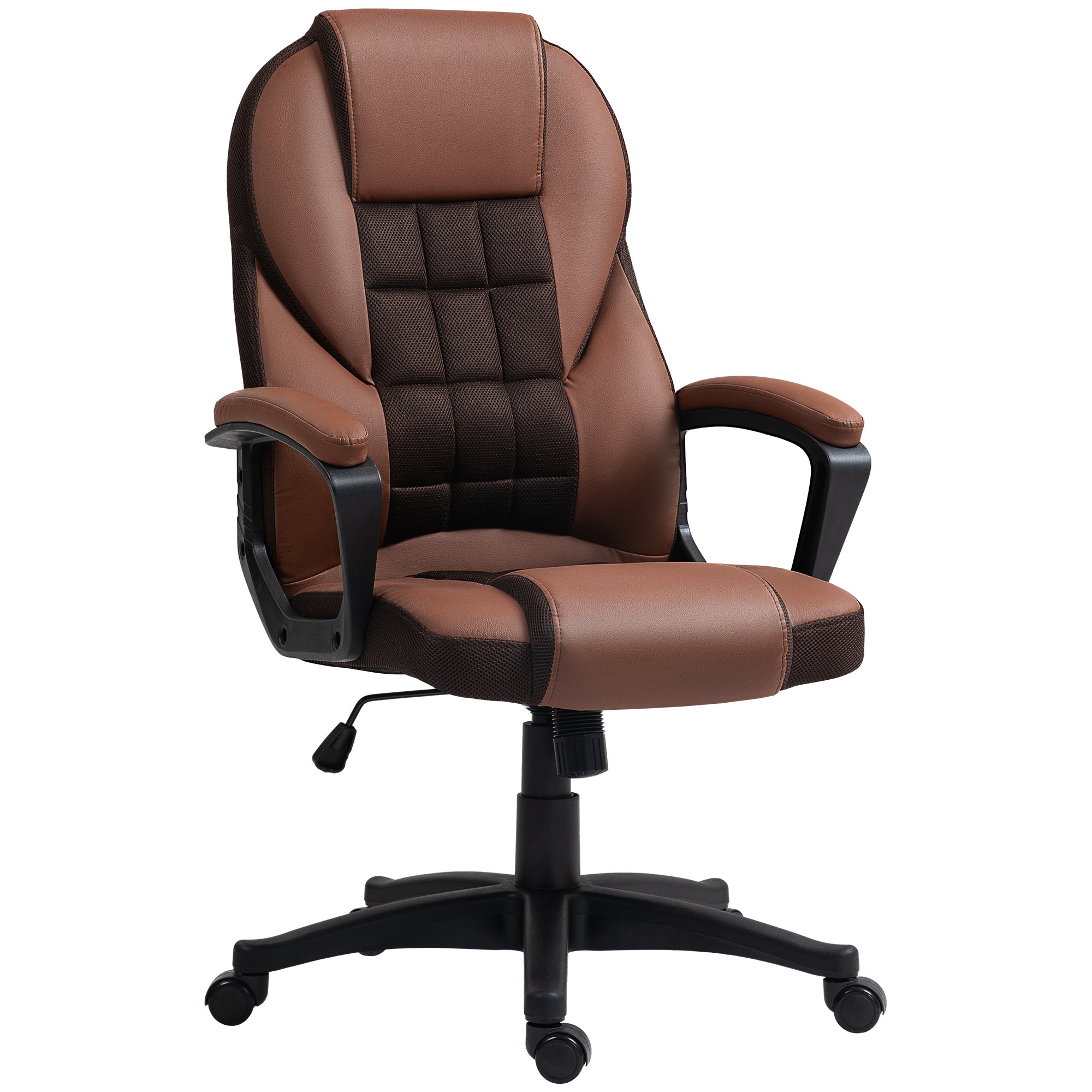 Faux Leather Home And Office Chair 65cm Wide With Castors - Velmora