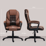 Faux Leather Home And Office Chair 65cm Wide With Castors - Velmora