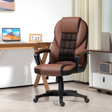 Faux Leather Home And Office Chair 65cm Wide With Castors - Velmora