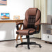 Faux Leather Home And Office Chair 65cm Wide With Castors - Velmora