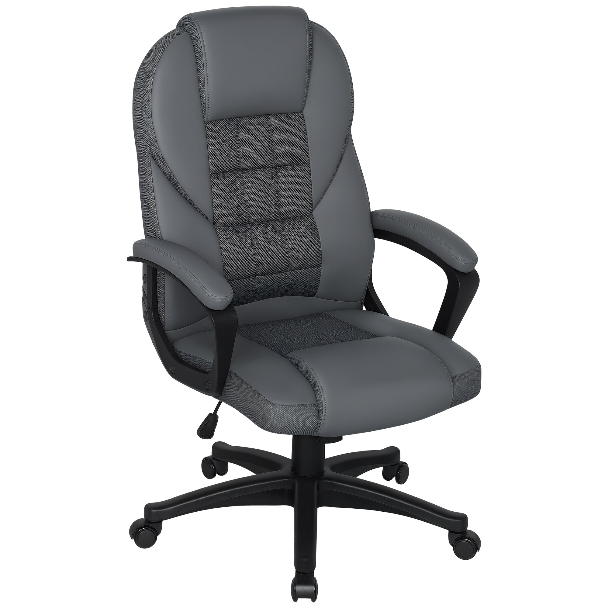 Faux Leather Home And Office Chair 65cm Wide With Castors - Velmora