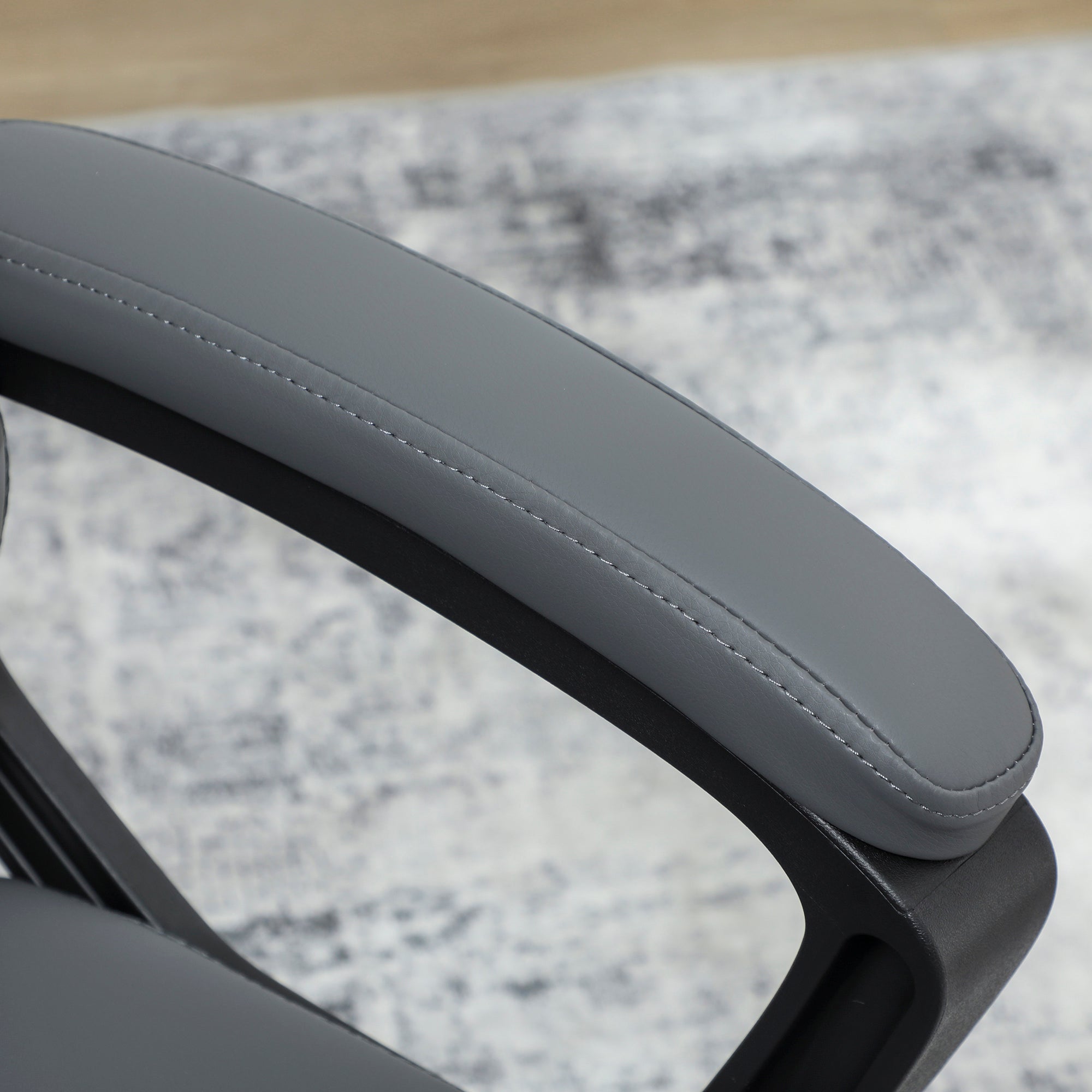 Faux Leather Home And Office Chair 65cm Wide With Castors - Velmora