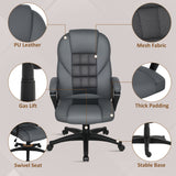 Faux Leather Home And Office Chair 65cm Wide With Castors - Velmora