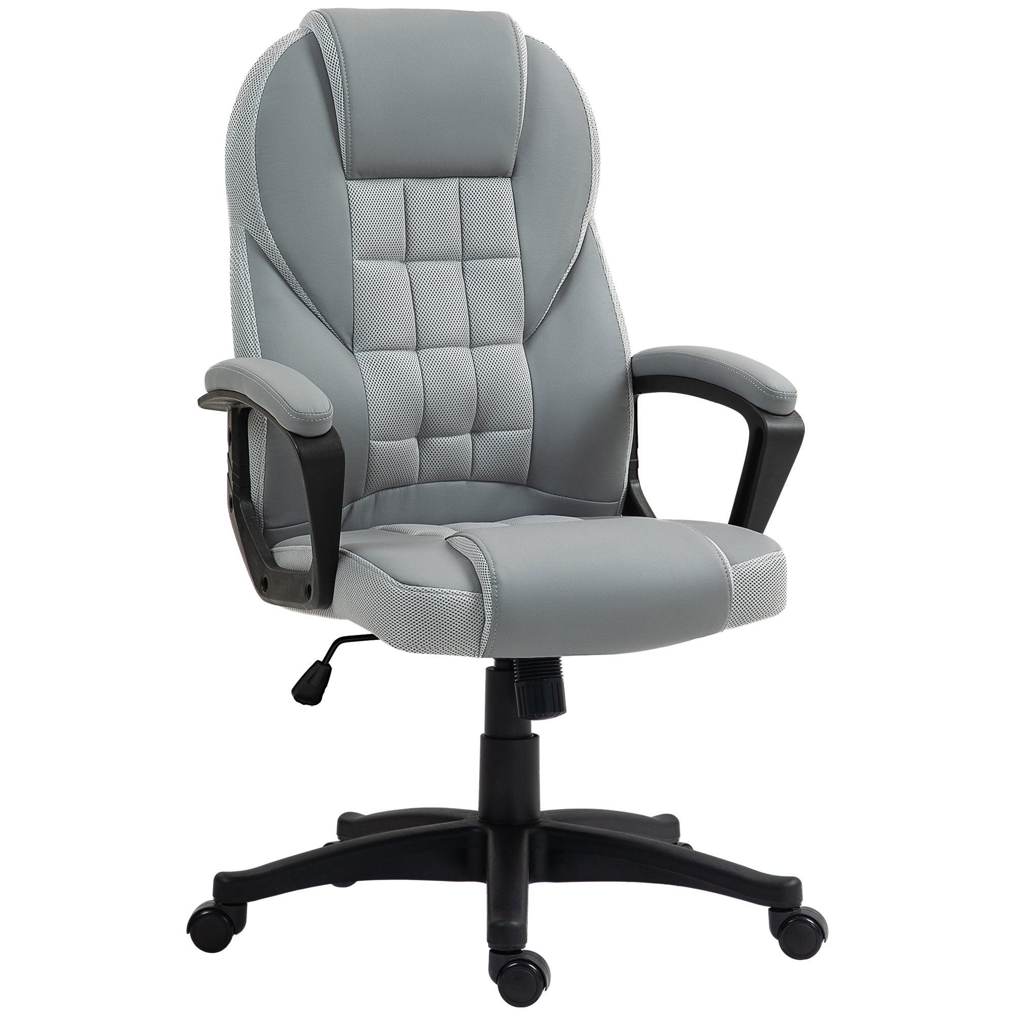 Faux Leather Home And Office Chair 65cm Wide With Castors - Velmora