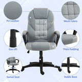 Faux Leather Home And Office Chair 65cm Wide With Castors - Velmora