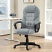 Faux Leather Home And Office Chair 65cm Wide With Castors - Velmora
