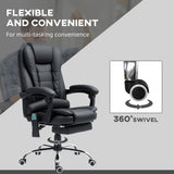 Faux Leather Home And Office Chair 65cm Wide With Footrest - Velmora