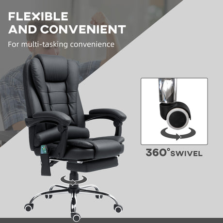 Faux Leather Home And Office Chair 65cm Wide With Footrest - Velmora