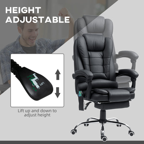Faux Leather Home And Office Chair 65cm Wide With Footrest - Velmora