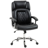 Faux Leather Home And Office Chair 65cm Wide With Spring Cushion - Velmora