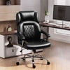 Faux Leather Home And Office Chair 65cm Wide With Spring Cushion - Velmora
