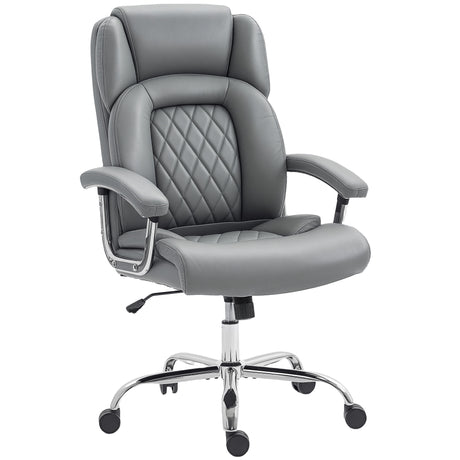 Faux Leather Home And Office Chair 65cm Wide With Spring Cushion - Velmora