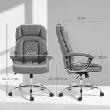 Faux Leather Home And Office Chair 65cm Wide With Spring Cushion - Velmora