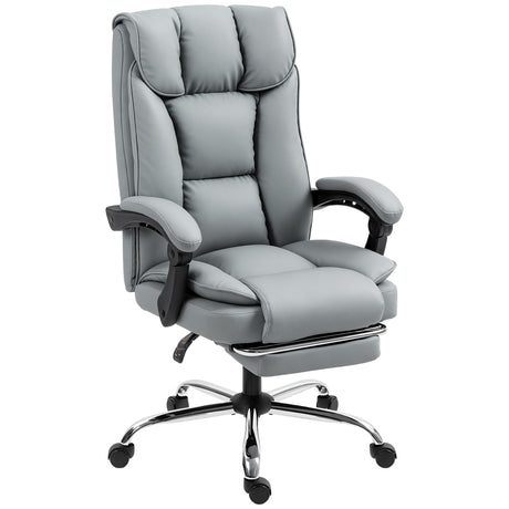 Faux Leather Home And Office Chair 66cm Wide With Footrest And Double Layer Padding - Velmora