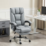 Faux Leather Home And Office Chair 66cm Wide With Footrest And Double Layer Padding - Velmora