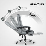 Faux Leather Home And Office Chair 66cm Wide With Footrest And Double Layer Padding - Velmora