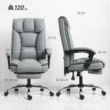 Faux Leather Home And Office Chair 66cm Wide With Footrest And Double Layer Padding - Velmora