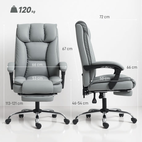 Faux Leather Home And Office Chair 66cm Wide With Footrest And Double Layer Padding - Velmora