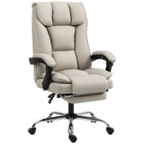 Faux Leather Home And Office Chair 66cm Wide With Footrest And Double Layer Padding - Velmora