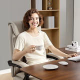 Faux Leather Home And Office Chair 66cm Wide With Footrest And Double Layer Padding - Velmora