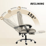 Faux Leather Home And Office Chair 66cm Wide With Footrest And Double Layer Padding - Velmora